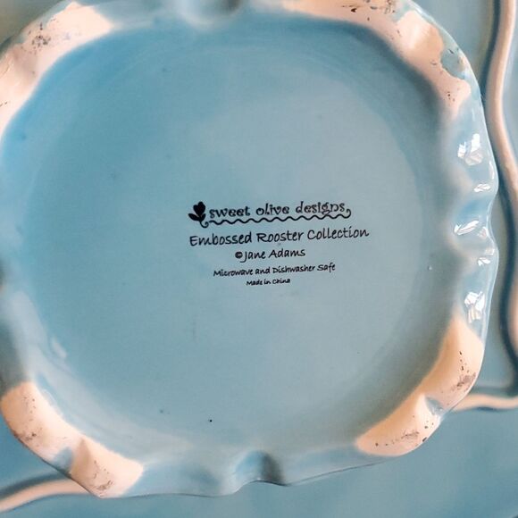 'Fancy Scroll Aqua'  by Sweet Olive Designs Pedestal Cake Plate - Picture 5 of 5